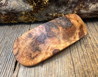 Wood/ Wooden Hair Barrette: AAAAA Spalted Maple Burl ( Medium)