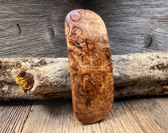 Wood/ Wooden Hairbarrette: AAAAA Gallery Grade Spalted Birdseye maple Burl, Large