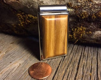 Wood/ Wooden Money clip: Olive wood