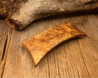Wood/ Wooden Hair Barrette/ Hairclip: Spalted Maple burl (Medium)