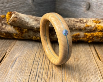 Wood/ Wooden Cuff Bracelet; Curly maple