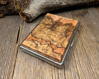 Wood/ Wooden ,Business/ Credit card,Wallet, Medicinal Herb/ Cigarette Case: AAAAA Instrument grade Spalted Maple Burl