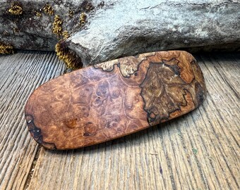 Wood/ Wooden Hair Barrette: Spalted Maple Burl (medium)