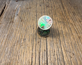 French Cufflinks: Paua Abalone, 16mm, round
