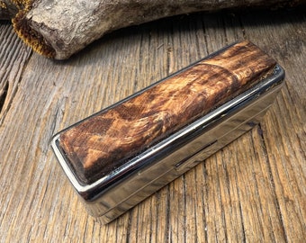 Wood/Wooden Lipstick case/Keepsake container: AAAAA Gallery Grade Spalted Maple Burl