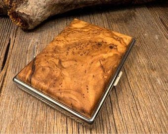 Wood/ Wooden ,Business/ Credit card,Wallet, Medicinal Herb/ Cigarette Case: Extremely rare AAAAA grade Israeli Olive Wood Burl,