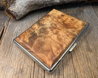Wood/ Wooden ,Business/ Credit card,Wallet, Medicinal Herb/ Cigarette Case: AAAAA  Gallery Grade Spalted Quilted Maple Burl