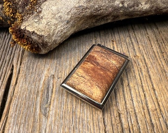 Wooden Money clip: Spalted Maple Burl (Chromed clip)