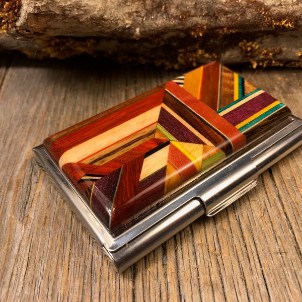 Wooden Business Card Holder Multiple Cards Etsy