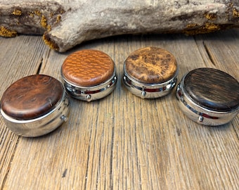 Wood/ Wooden Pill box, keepsake case: AAAAA Gallery Grade exotic and Domestic wood, 3 Compartments, 1 Compartment