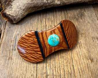 Wood/ Wooden Hair Barrette: Lacewood (Medium)