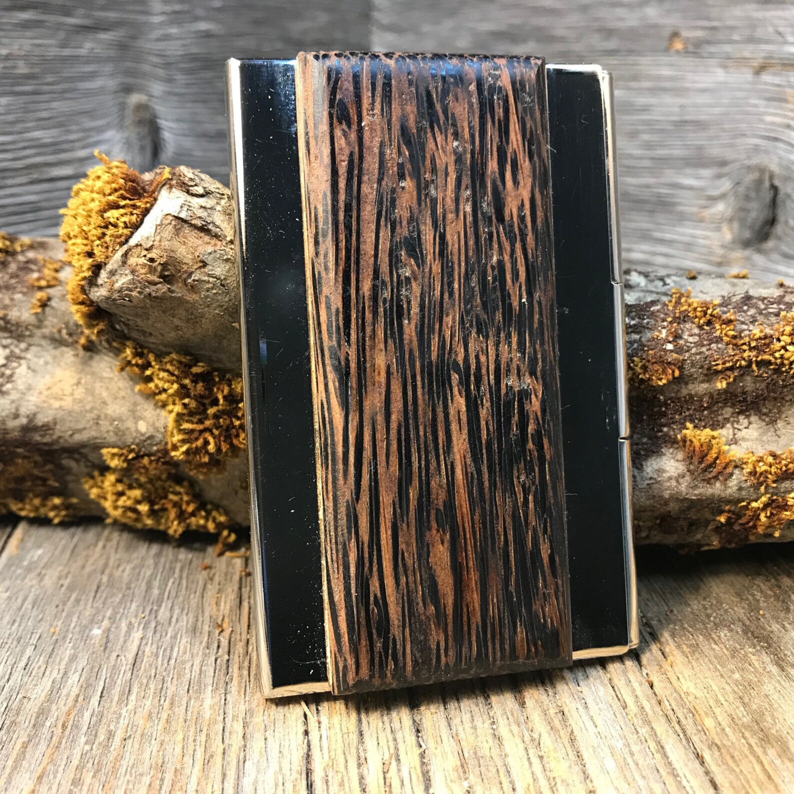 Wood/ Wooden Business Card/ Credit Card Case/ Holder Black Etsy