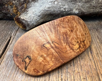 Wood/wooden hair barrette/hair clip:AAAAA Gallery grade Spalted Maple Burl, Large