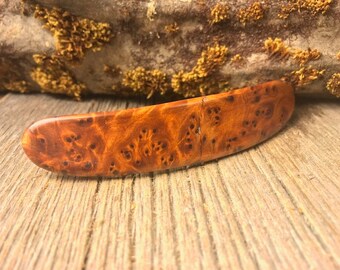 Wood/ Wooden Hairbarrette: AAAAA MoroccanThuja Burl (Large)