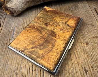 Wood/ Wooden ,Business/ Credit card,Wallet, Medicinal Herb/Cigarette Case: AAAAA Gallery grade Spalted Big leaf Birdseye Maple  Burl