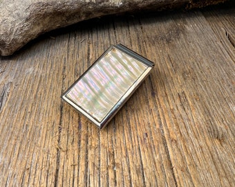 Money clip:  AAAAA Gallery grade White Mexican Abalone, curly cut.