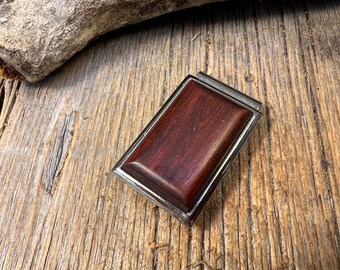 Wood/Wooden Money clip: AAAA Gallery grade Blood wood ( Chromed Steel)