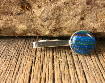 Tie clip: Rainbow Calsilica, 20 mm, round