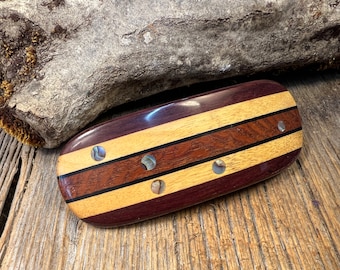 Wood/ Wooden Hair Barrette/ Hairclip: AAAAA Gallery grade Purple Heart (Large)