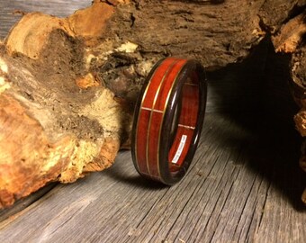 Wood/ Wooden Cuff Bracelet: Padouk, Ebony