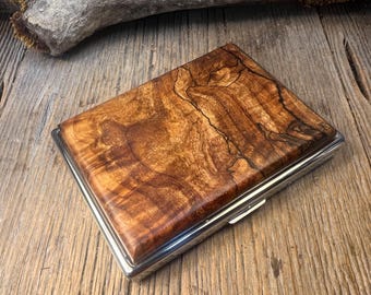 Wood/ Wooden ,Business/ Credit card,Wallet, Medicinal Herb/ Cigarette Case: AAAAA Instrument grade Spalted Maple Burl