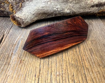 Wood/ Wooden Barrete/ Hairclip; Coco Bolo ( Large)