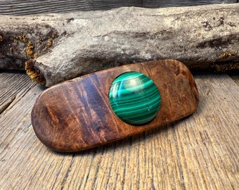 Wood/ Wooden Hair Barrette: AAAAA Gallery grade Maple Burl, large