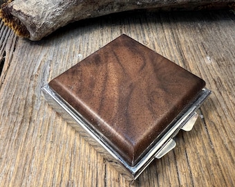 Wood/ Wooden Pill box/ Keepsake container: AAAA Claro Walnut, 4 partitions, 1 compartment