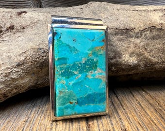Money clip/ Bill fold: AAAAA Gallery grade Arizona Turquoise