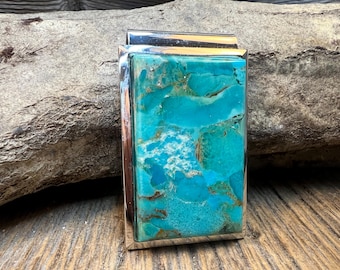 Money clip/ Bill fold: AAAAA Gallery grade Arizona Turquoise