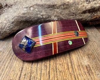 Wood/ Wooden Hair Barrette/ Hairclip: AAAAA Gallery grade Purple Heart (medium)