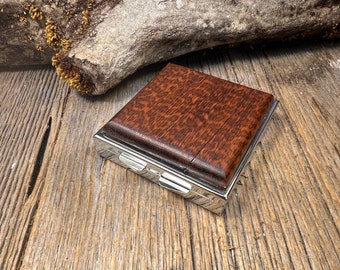 Wood/ Wooden Pill box/ Keepsake container: AAAA Gallery Grade Surinam Snakewood, 4 partitions, 1 compartment