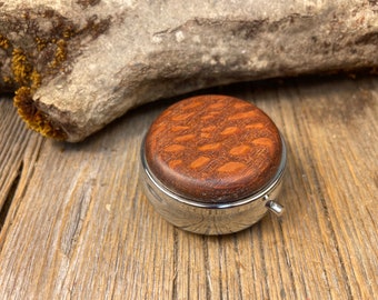 Wood/ Wooden Pill box/ case: AAAAA Gallery grade Australian Lace wood, 3 Compartments, 1 Compartment