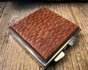 Woo/ Wooden Pill Box: AAAAA Gallery Grade Australian Lace wood, 1 compartment,4 partitions