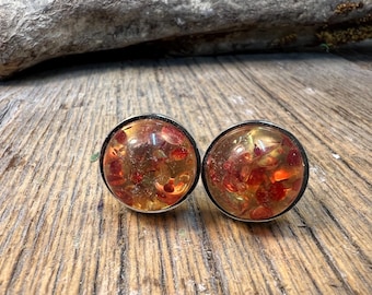 French Cufflinks: Baltic Lemon Amber, 16 mm round