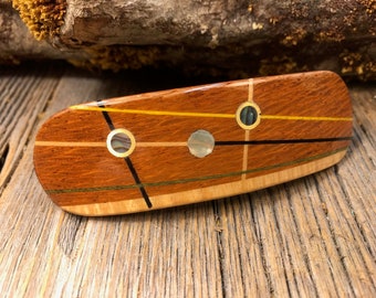 Wood/ Wooden Hair Barrette: Australian Lace wood