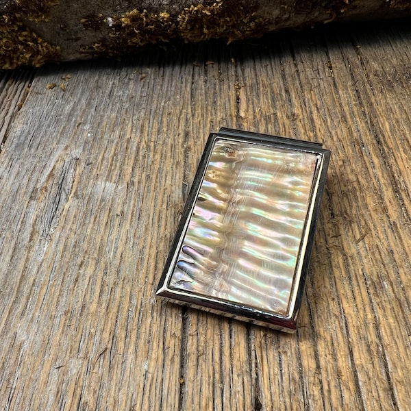 Money clip:  AAAAA Gallery grade White Mexican Abalone, curly cut.