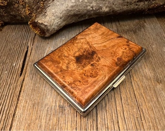 Wood/ Wooden ,Business/ Credit card,Wallet, Medicinal Herb/ Cigarette Case:AAAAA Gallery grade Cherry Burl