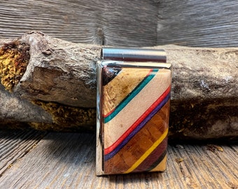 Wood/Woodenn Moneyclip/Billfold : Bois naturels exotiques et colorés