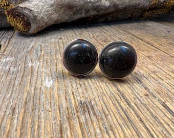 Wood/ Wooden Cufflinks:  Gaboon Ebony, (16mm round)