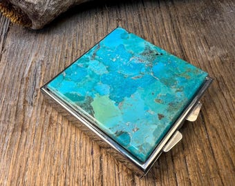 Arizona Turquoise pill case/ Keepsake container