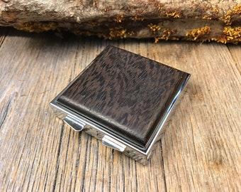 Wood/ Wooden Pill Box/ Keepsake container: AAAA Wenge , 4 partitions, 1 compartment