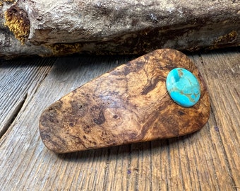 Wood/ Wooden Hair barrette: AAAAA Gallery grade Spalted Maple Burl