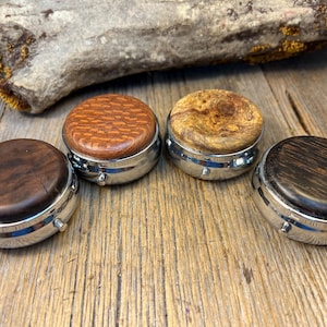 Wood/ Wooden Pill box, keepsake case: AAAAA Gallery Grade exotic and Domestic wood, 3 Compartments, 1 Compartment