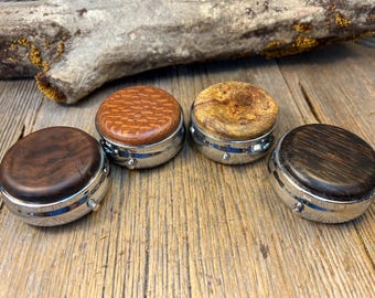 Wood/ Wooden Pill box, keepsake case: AAAAA Gallery Grade exotic and Domestic wood, 3 Compartments, 1 Compartment