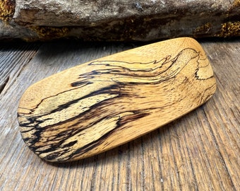 Wood/ Wooden Hairbarrette: AAAAA Gallery Grade Spalted Tamarind ( Large)