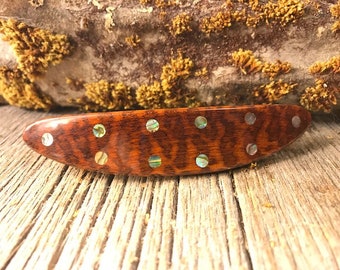 Wood/ Wooden Hair Barrette: Snakewood ( medium)