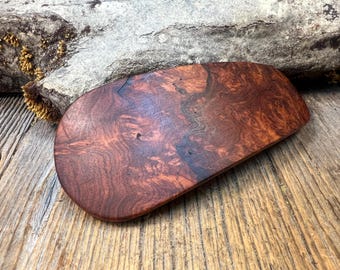 Wood/ Wooden Hair Barrette: AAAAA Gallery Grade Amboyna Burl( Large)