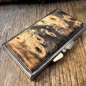 Wood/ Wooden Pill Box: Very rare AAAAA Gallery grade Spalted Hackberry ,  1 compartment, 6 partitions, 2 partitions