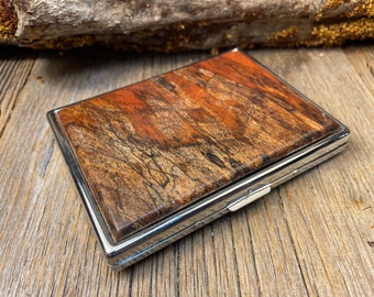 Wood/ Wooden ,Business/ Credit card,Wallet, Medicinal Herb/ Cigarette Case: AAAAA Gallery grade Spalted  Antique Florida Mahogany